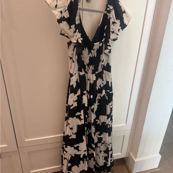 Rachel Zoe Black and Cream Floral Maxi Dress - Picture 3 of 3